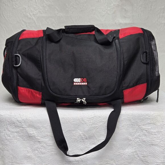 Y2K Oakley Red Black Multi Pocket Duffle Gym Bag Workout  Embroidered Studded - Picture 10 of 16